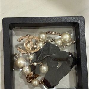 Authentic CHANEL Gold and Pearl Hair Accessory